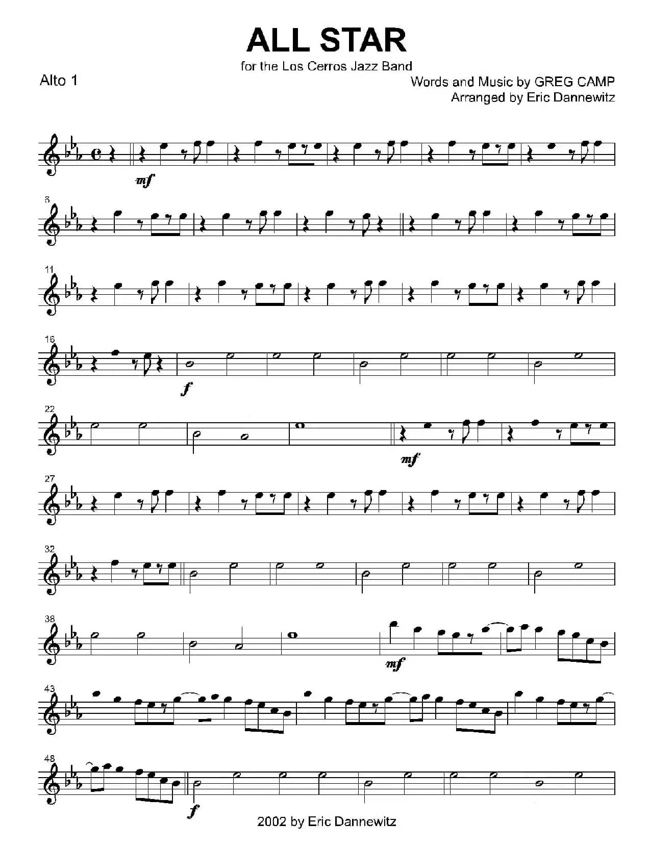 ALL STAR（2支中音萨克斯分谱）