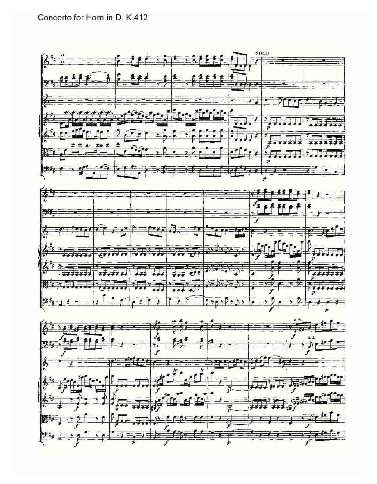 Concerto for Horn in D, K.412（D调法国号协奏曲, K.412）