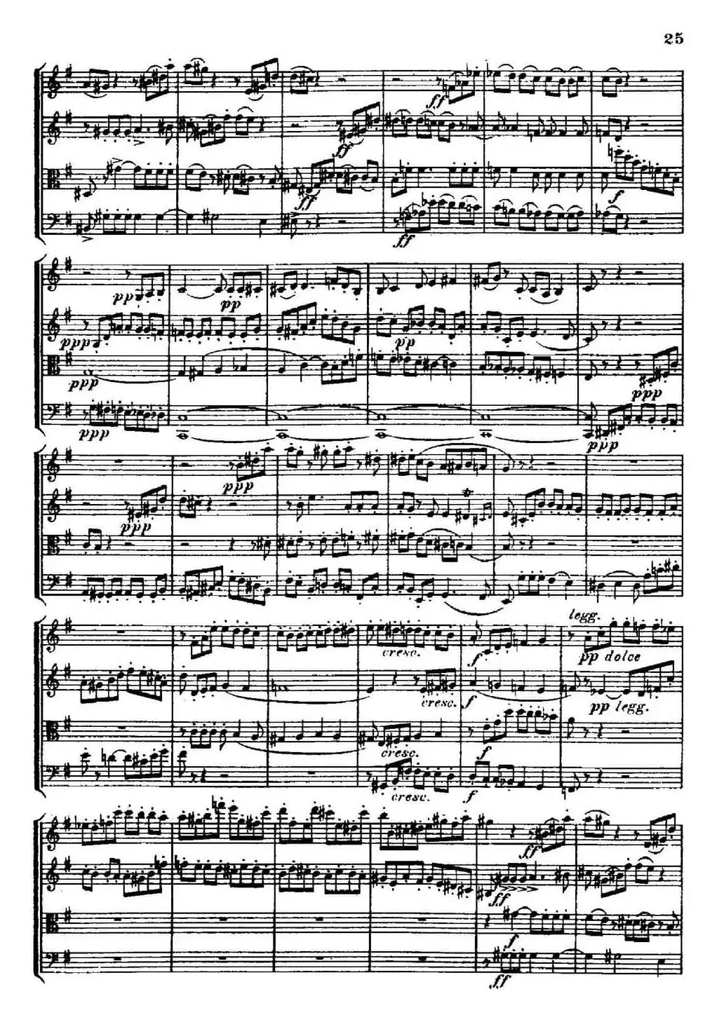 STREICHOUARTETT（E小调弦乐四重奏、III）