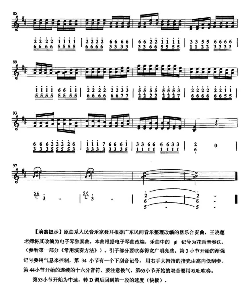 金蛇狂舞（选段）（口风琴、线简谱混排版）