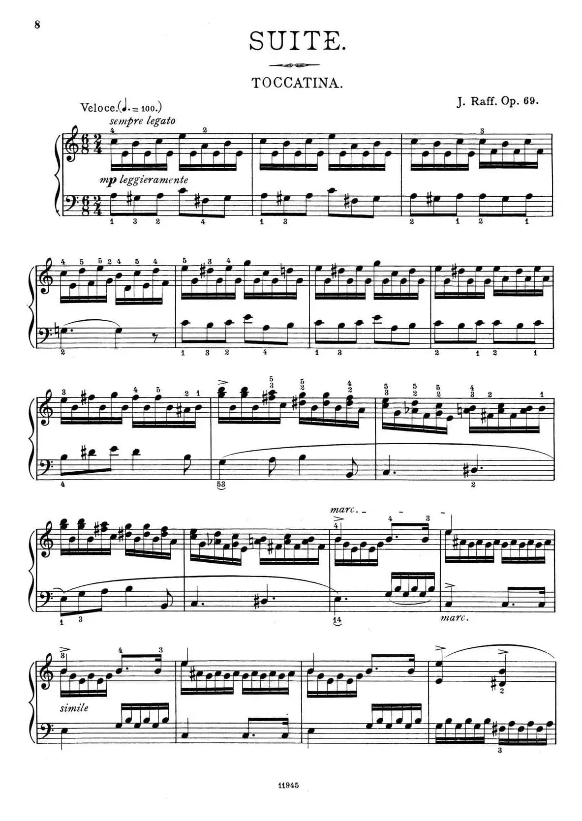 a小调第一组曲 Op.69（3、TOCCATINA）