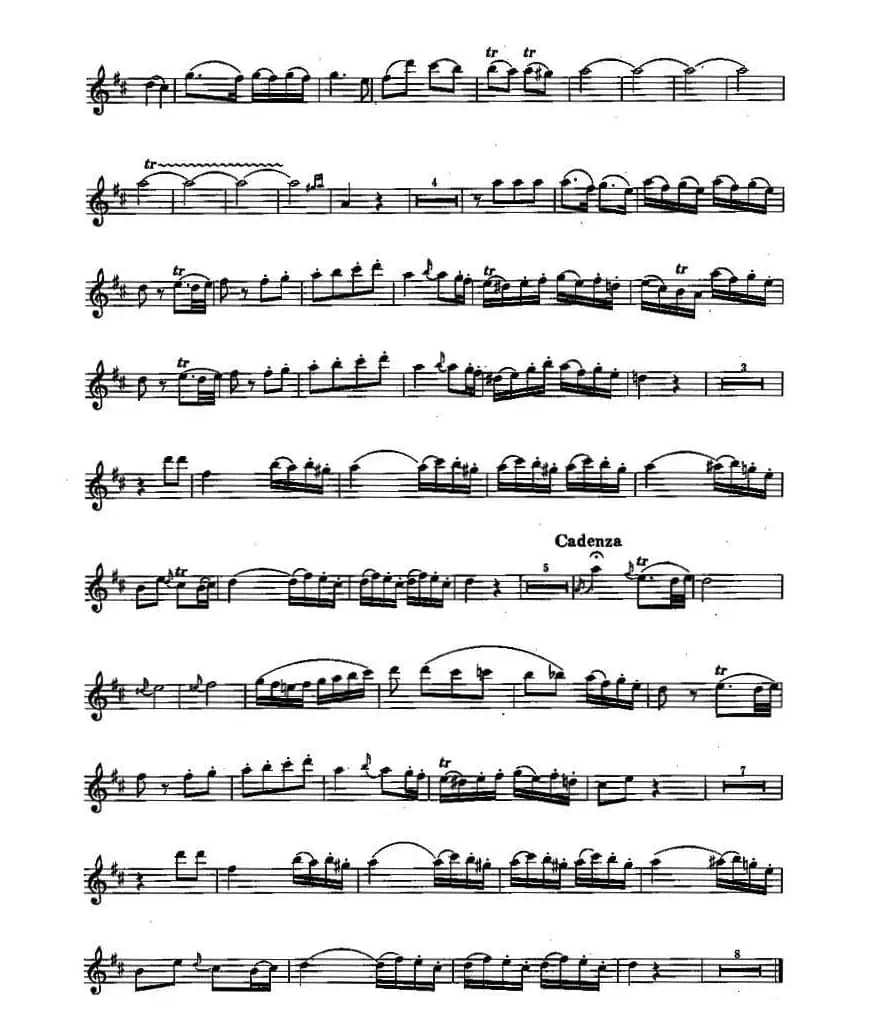 长笛八级考级曲谱（第四部分1—2）