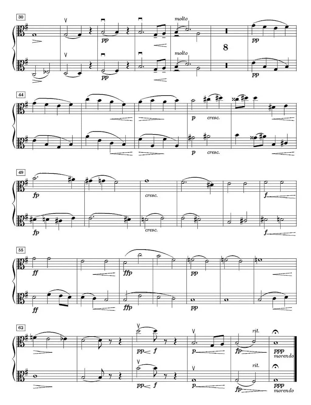 Last spring（逝去的春天、中提琴分谱）