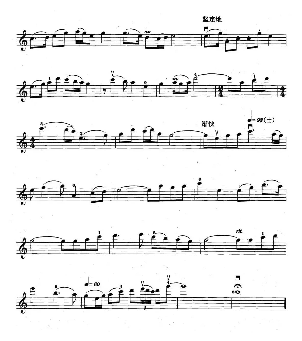 英雄赞歌（电影《英雄儿女》插曲）（高炳点改编、罗艳订弓指法）