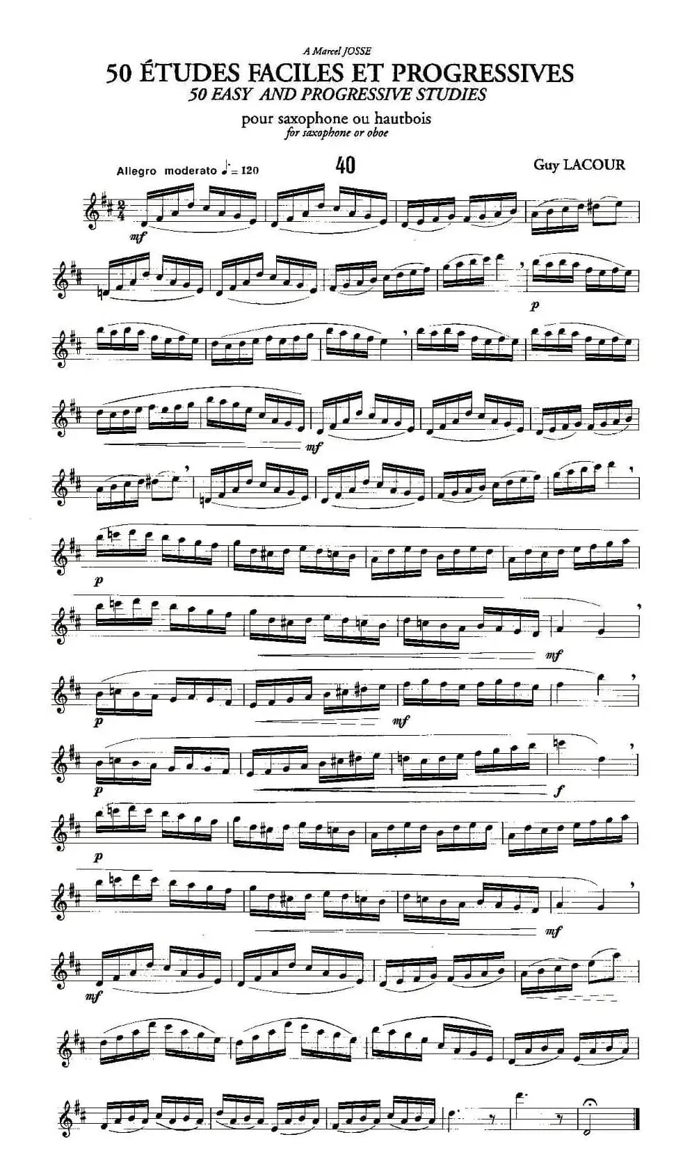 Guy Lacour 50 首萨克斯练习曲之40