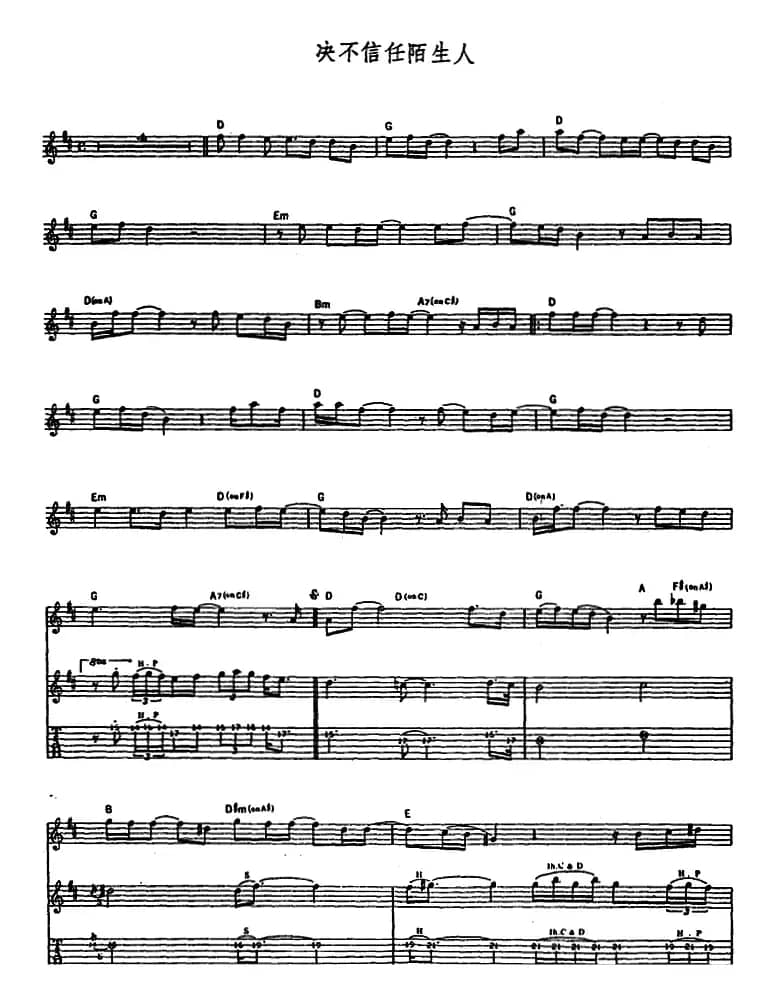 决不信任陌生人（电吉他）