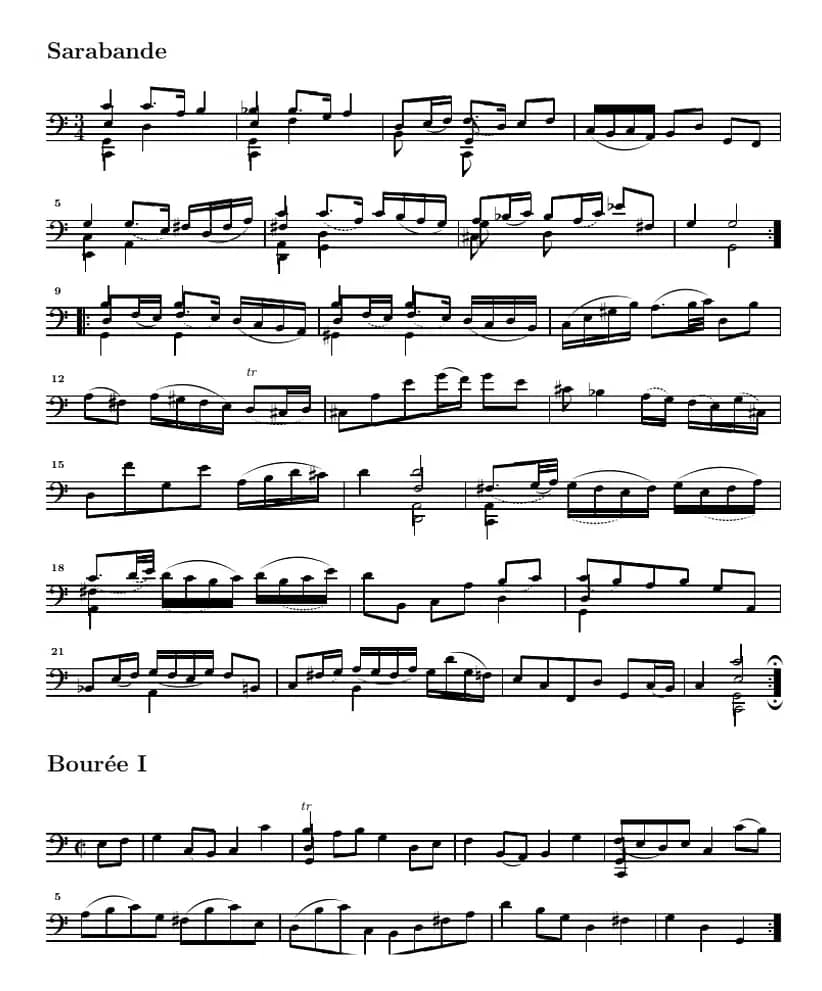 巴赫《大提琴无伴奏六首组曲》：Suite Ⅲ