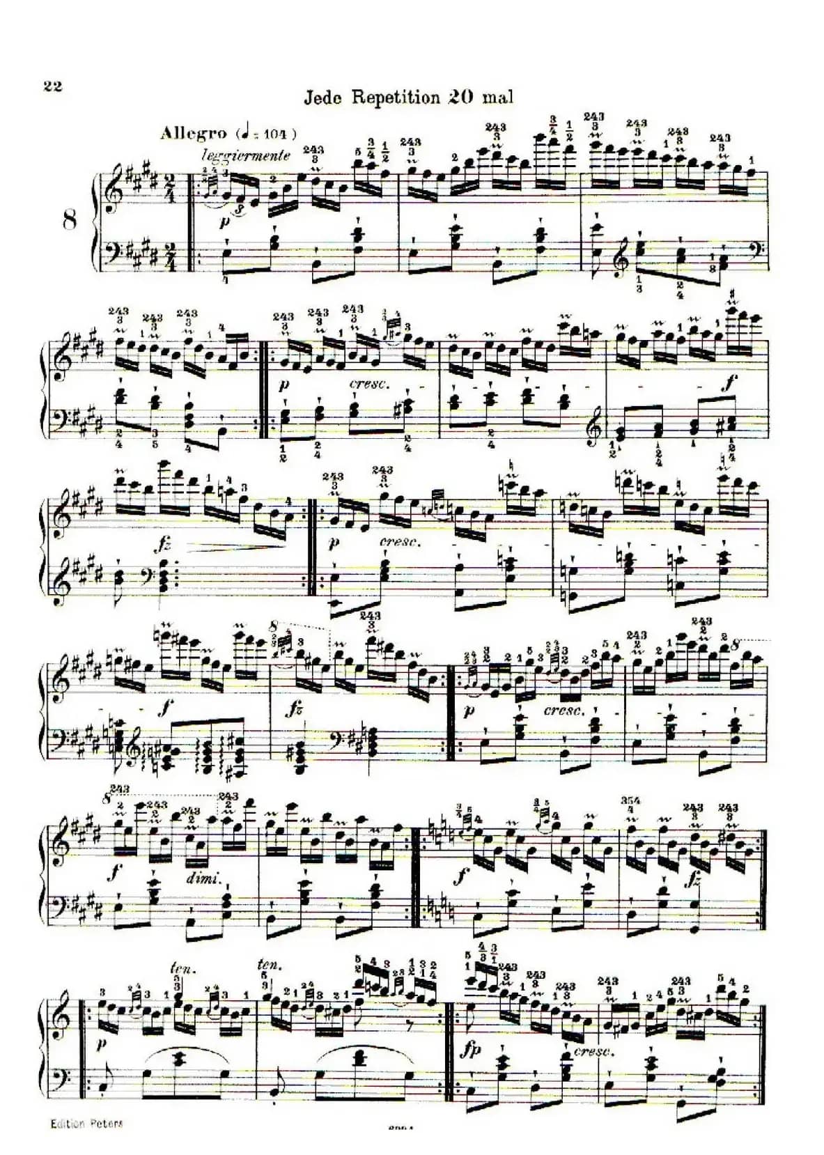 School of the Virtuoso Op.365（60首钢琴高级练习曲·8）