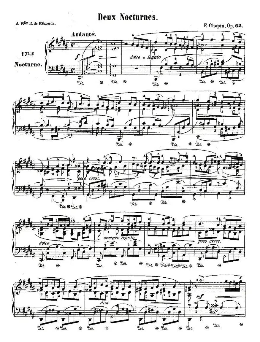 B大调夜曲Op.62－1（Deux  Nocturnes）