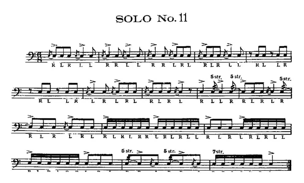 美国军鼓 SOLO No.11-15（爵士鼓谱）