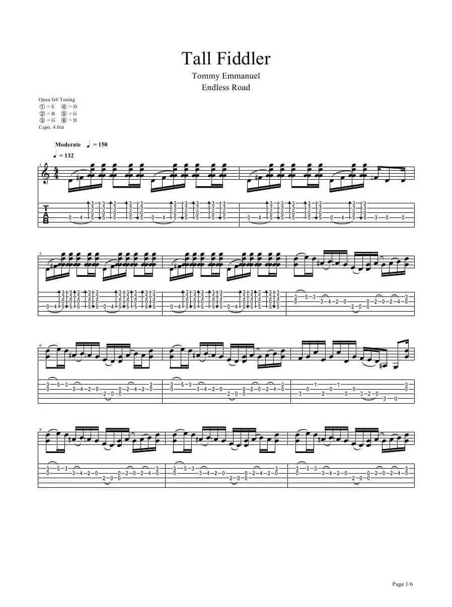 tommy emmanuel：tall fiddler（指弹吉它）