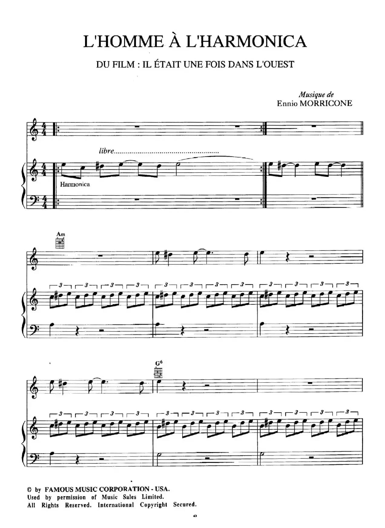 电影配乐大师莫瑞康最佳20首钢琴谱（Best of Ennio Morricone·2）