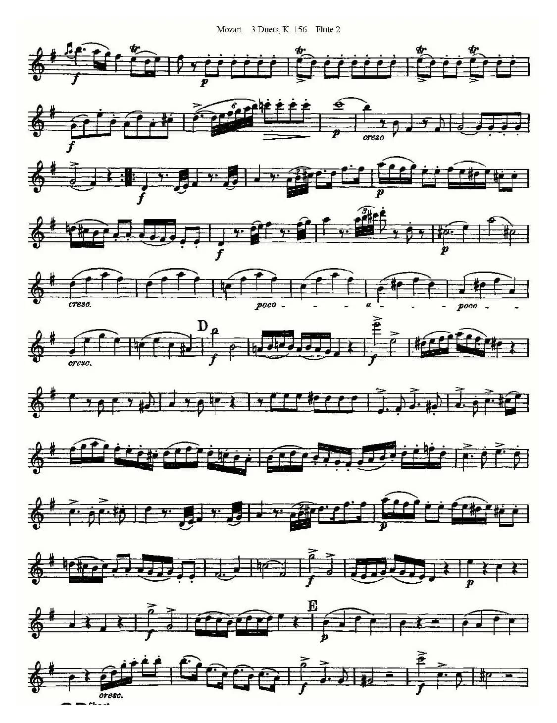 3 Duets K.156 之第二长笛（二重奏三首 K156号）