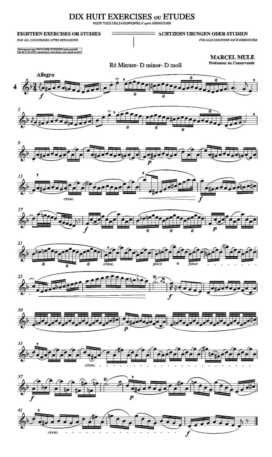 18 Exercicios ou Estudos de Marcel Mule - Enelruy Lira（马瑟·穆勒18首练习曲—4）