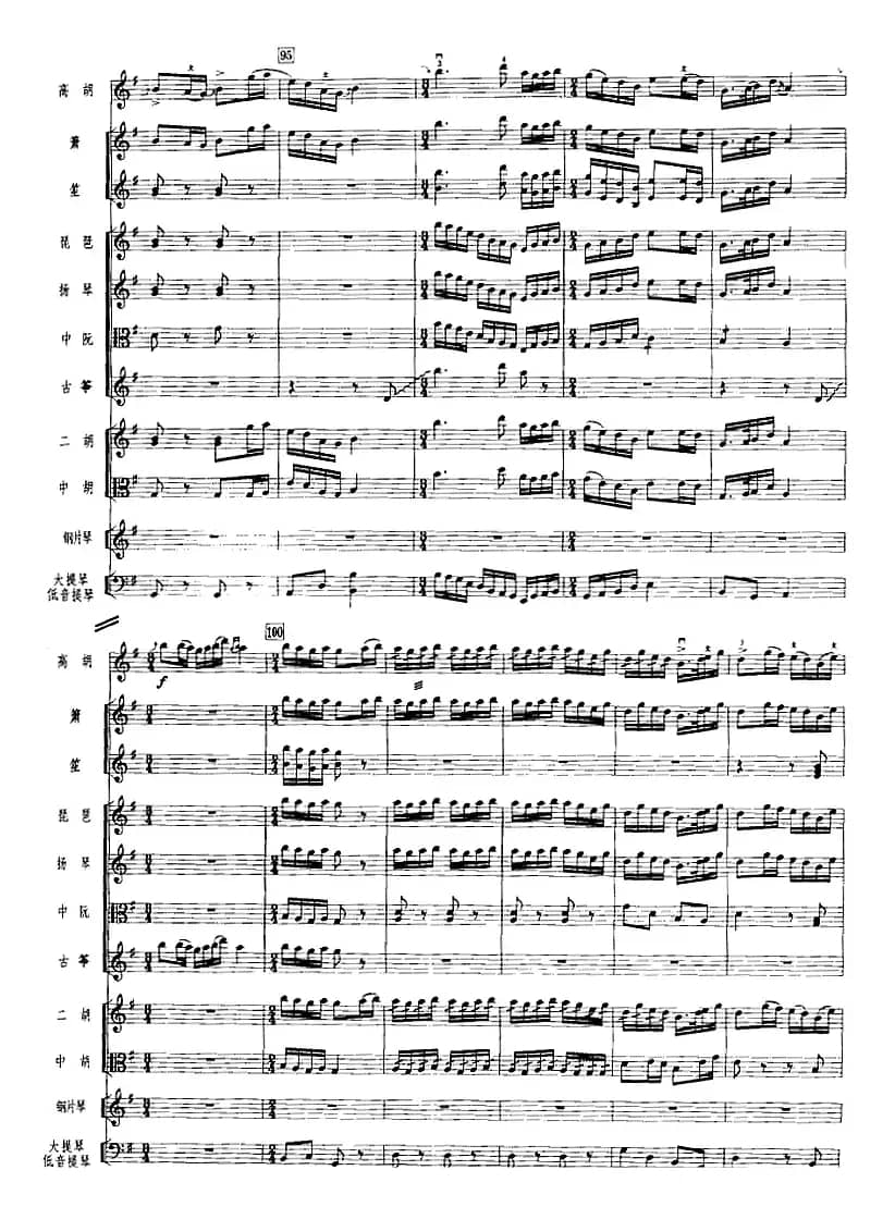 鸟投林（广东音乐、高胡+乐队伴奏、五线谱版）