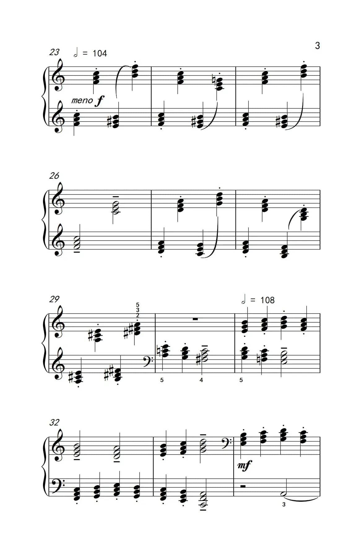 三和弦（巴托克 小宇宙 钢琴教程 4）