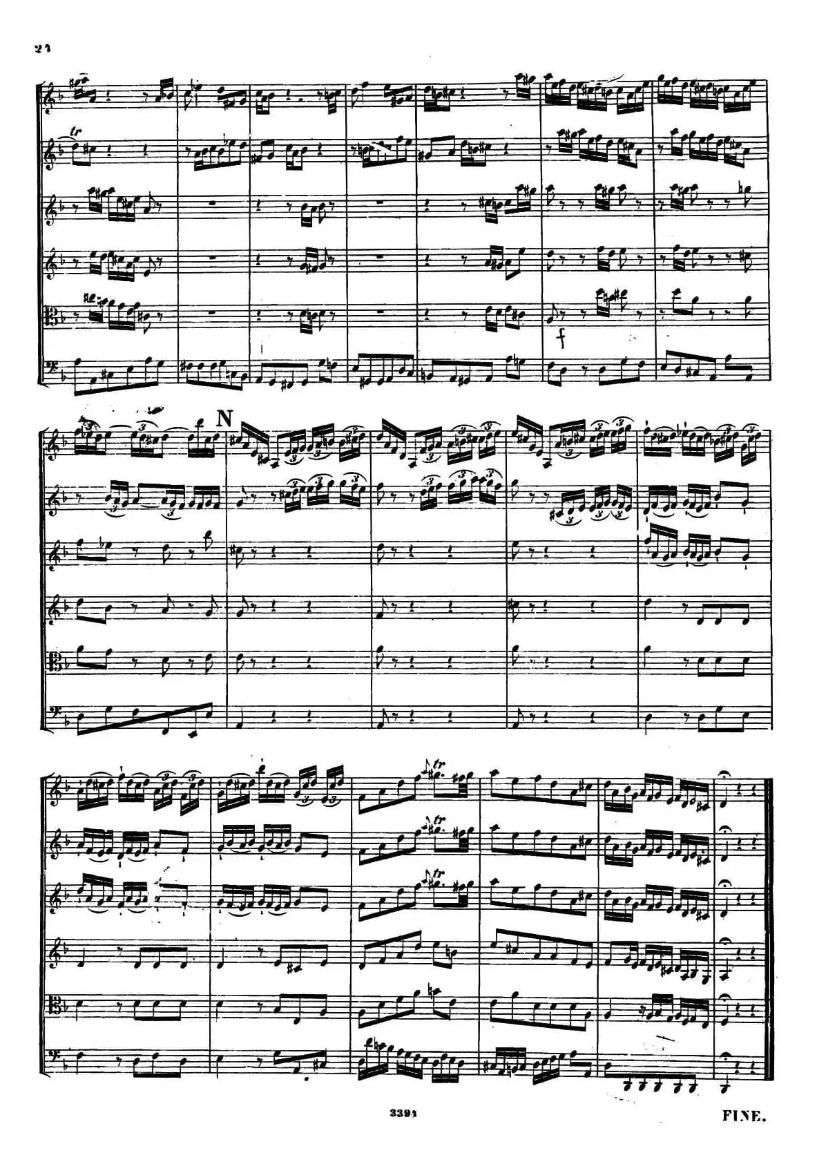 CONCERTO A DUE VIOLINI.（巴赫D小调二重协奏曲总谱）