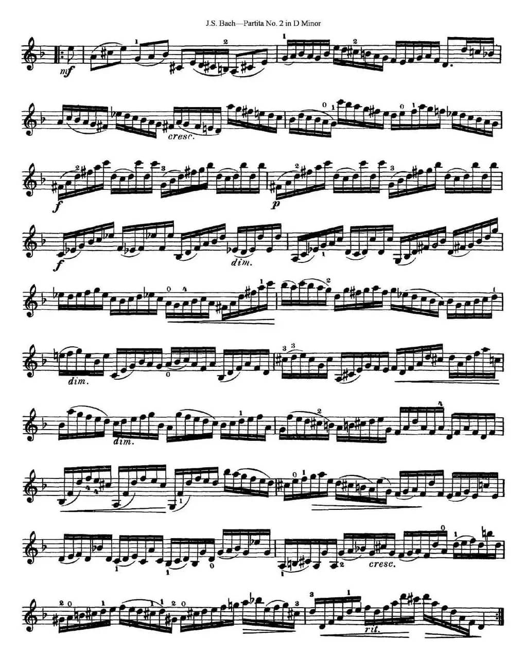 6 Violin Sonatas and Partitas 4.Partita No.2 in D Minor