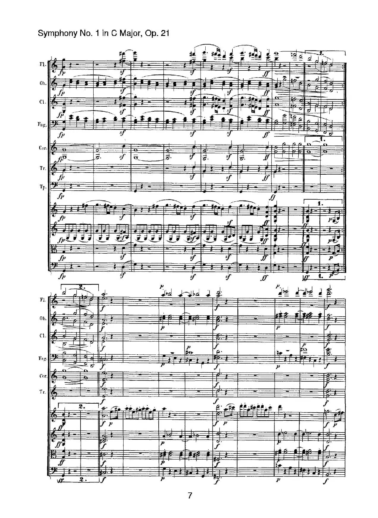 Symphony No.1 in C Major Op.21（Ⅰ）（交响乐总谱）