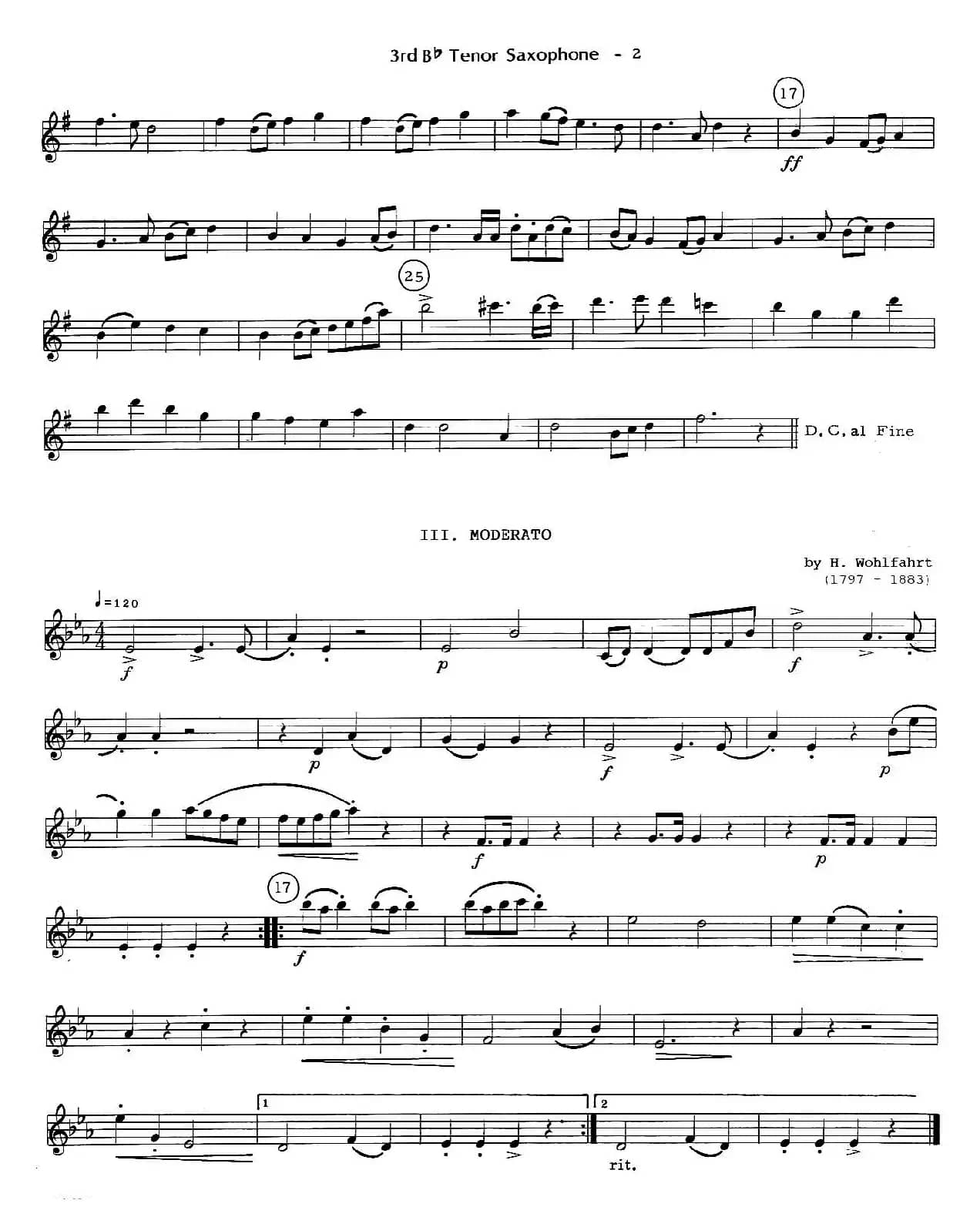 six for three（次中音三重奏第三萨克斯分谱）