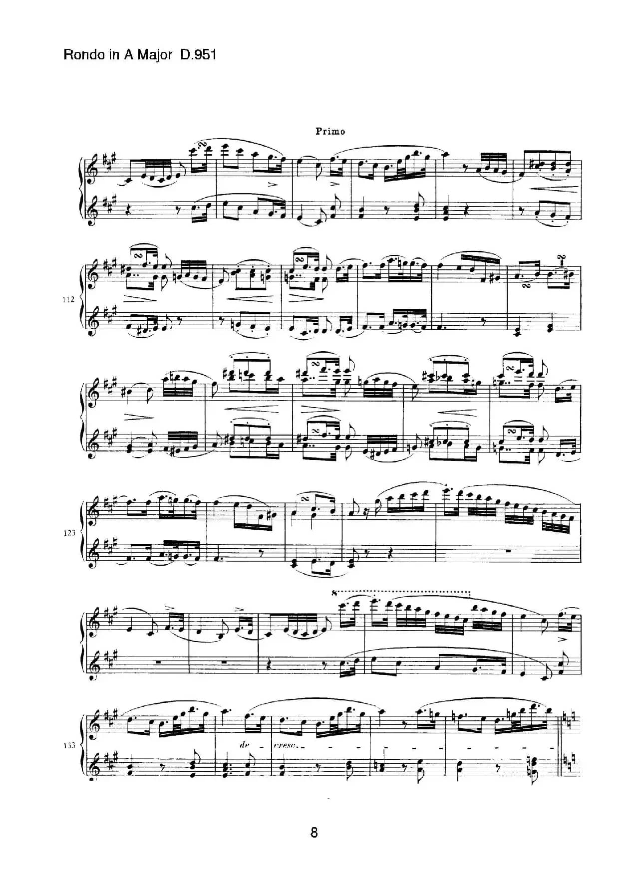 Grand Rondeau in A Major Op.107（A大调回旋曲·四手联弹）