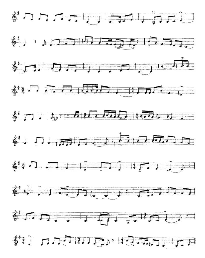 十二木卡姆：Ⅳ 恰尔尕木卡姆 195——205（主旋律谱）