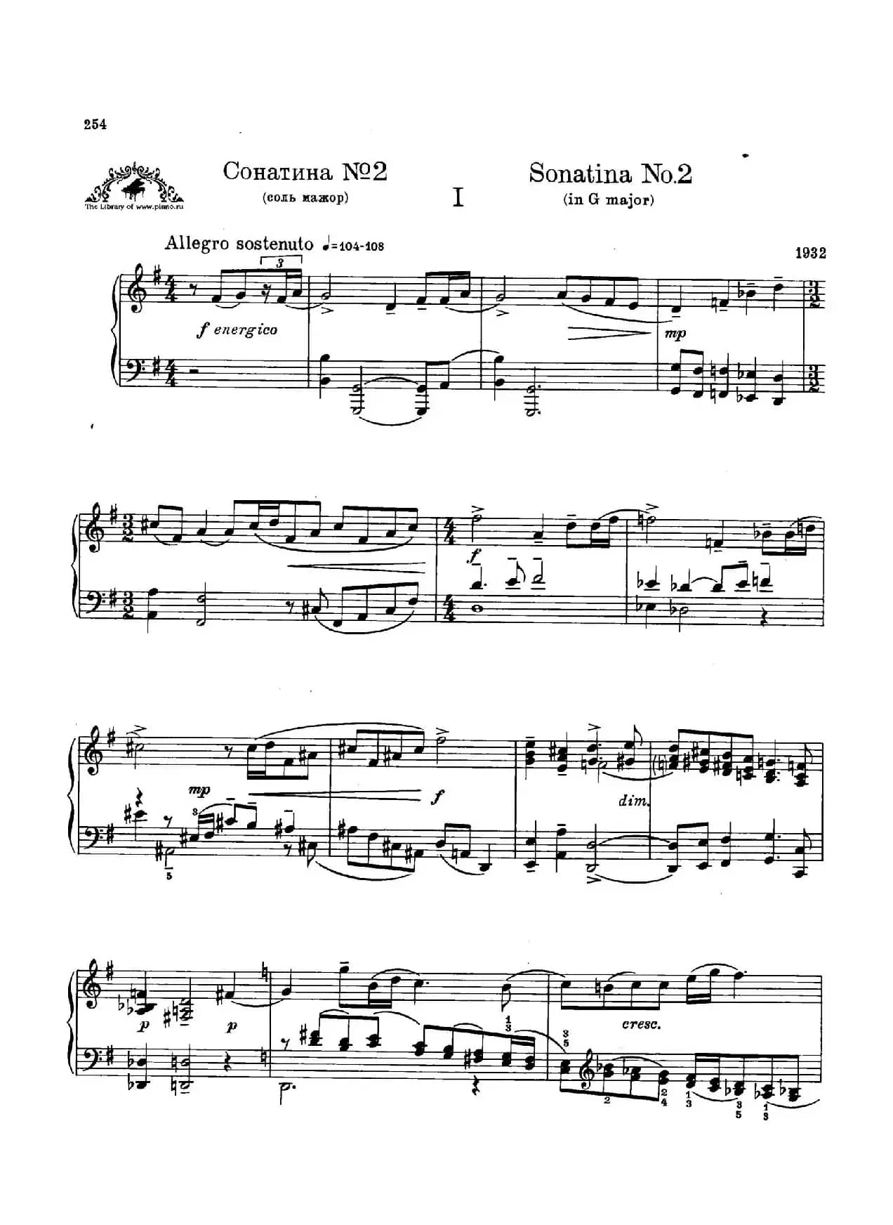 Two Sonatinas for Piano Op.54 No.2（2首钢琴小奏鸣曲·2）