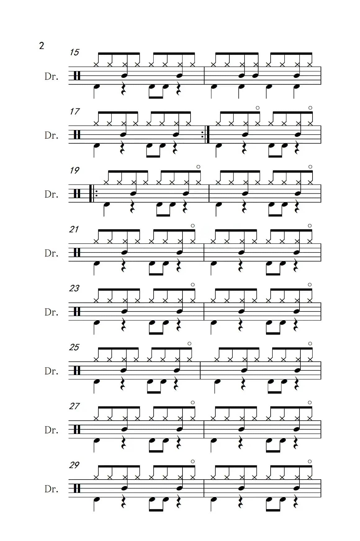 今天你要嫁给我（架子鼓谱）