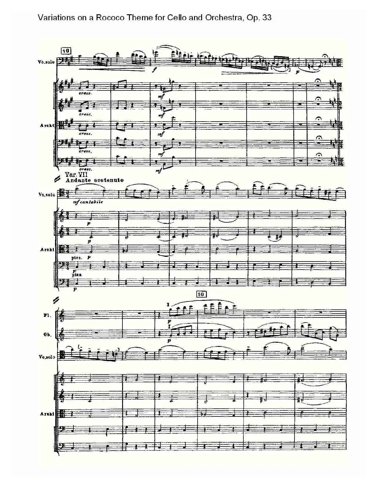大提琴与管弦乐洛可可主题a小调变奏曲, Op.33（一）