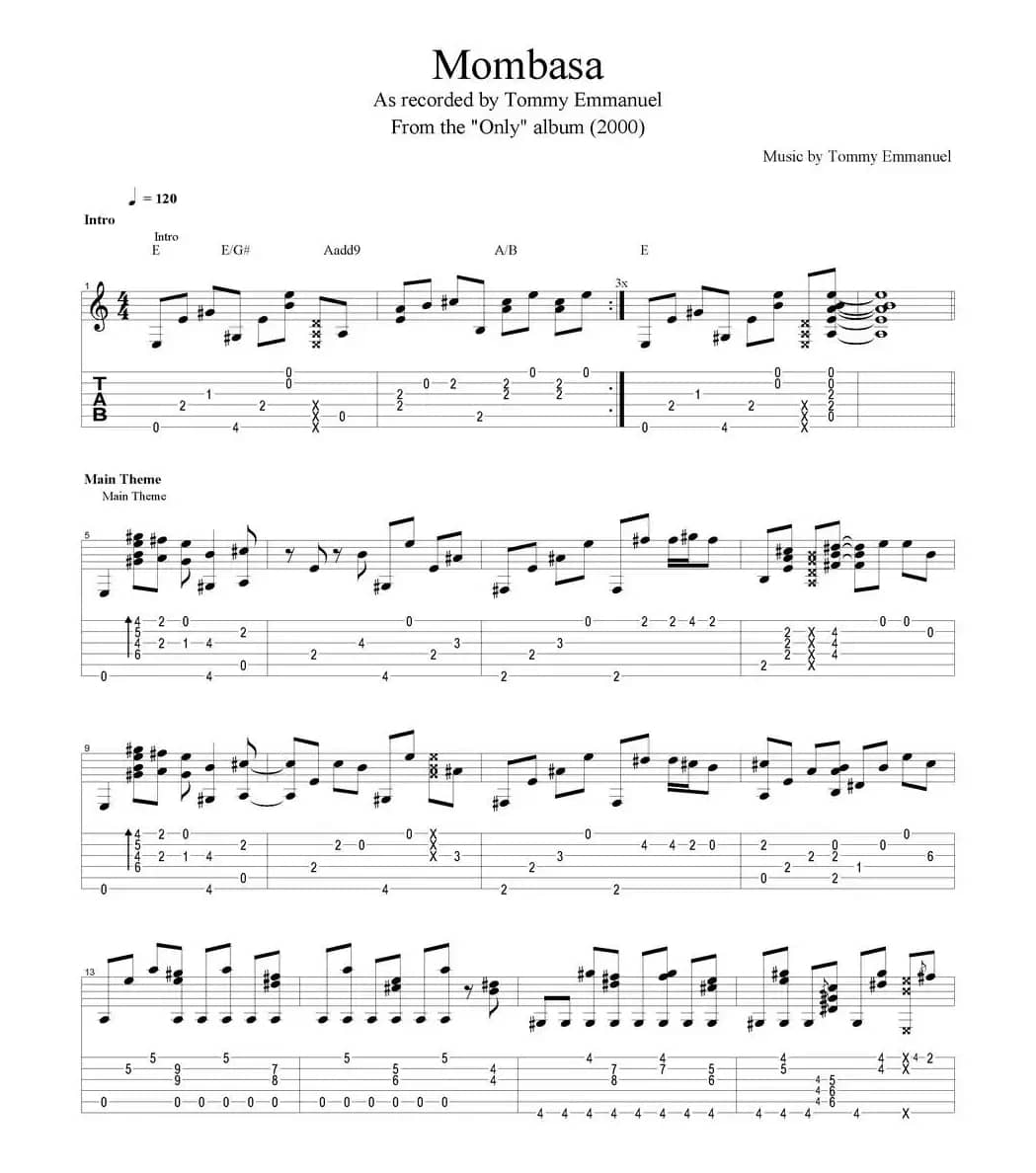 tommy emmanuel：mombasa version-2（指弹吉他）