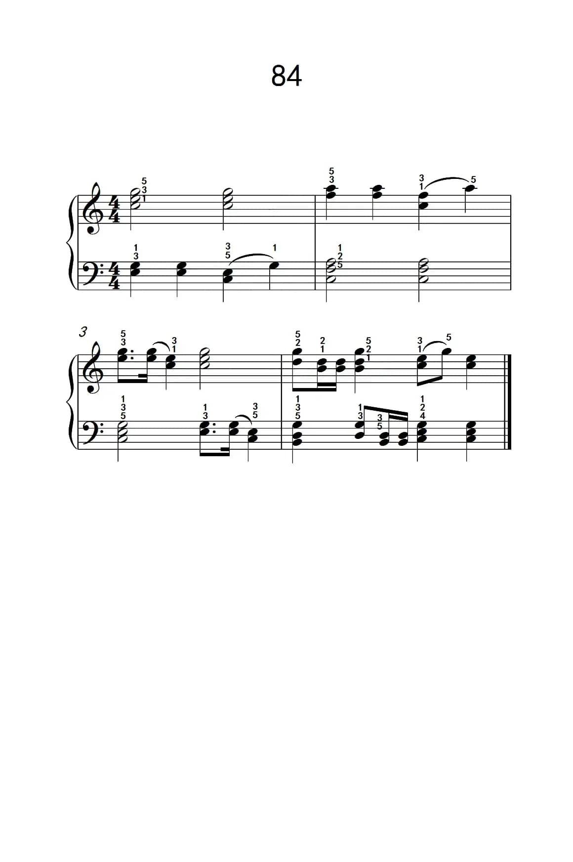 两手不同奏法的练习 84（儿童钢琴手指练习 2）