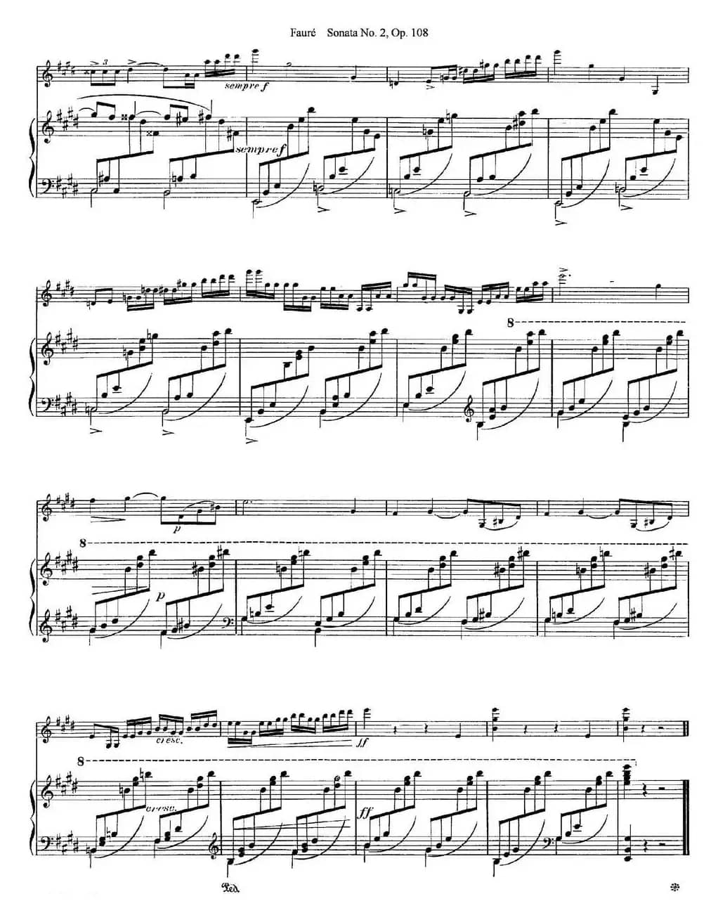 Violin Sonata No.2 Op.108（小提琴+钢琴伴奏）