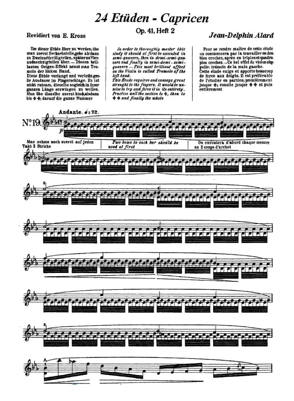 让·德尔菲·阿拉尔-12首小提琴隨想练习曲之19