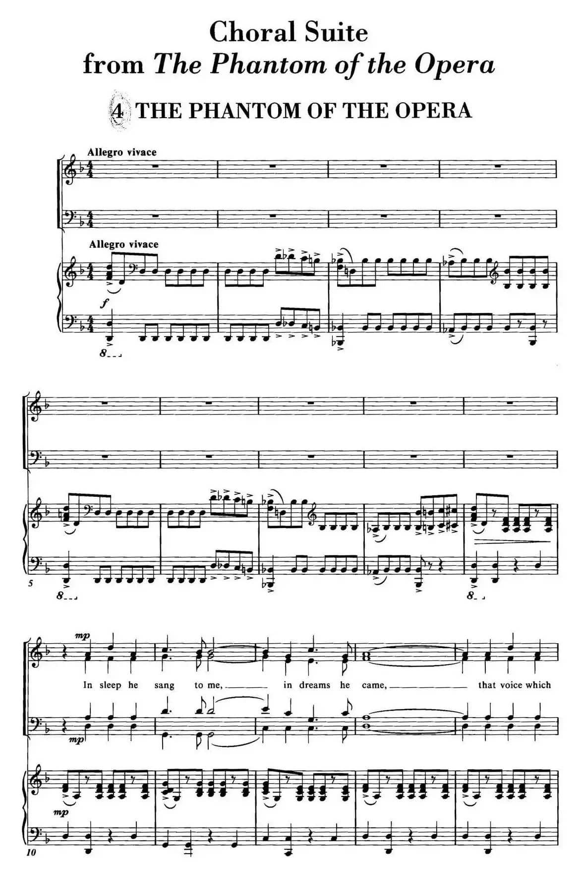 Choral Suite from The Phantom of the Opera（4 THE PHANTOM OF THE OPERA、四重奏）