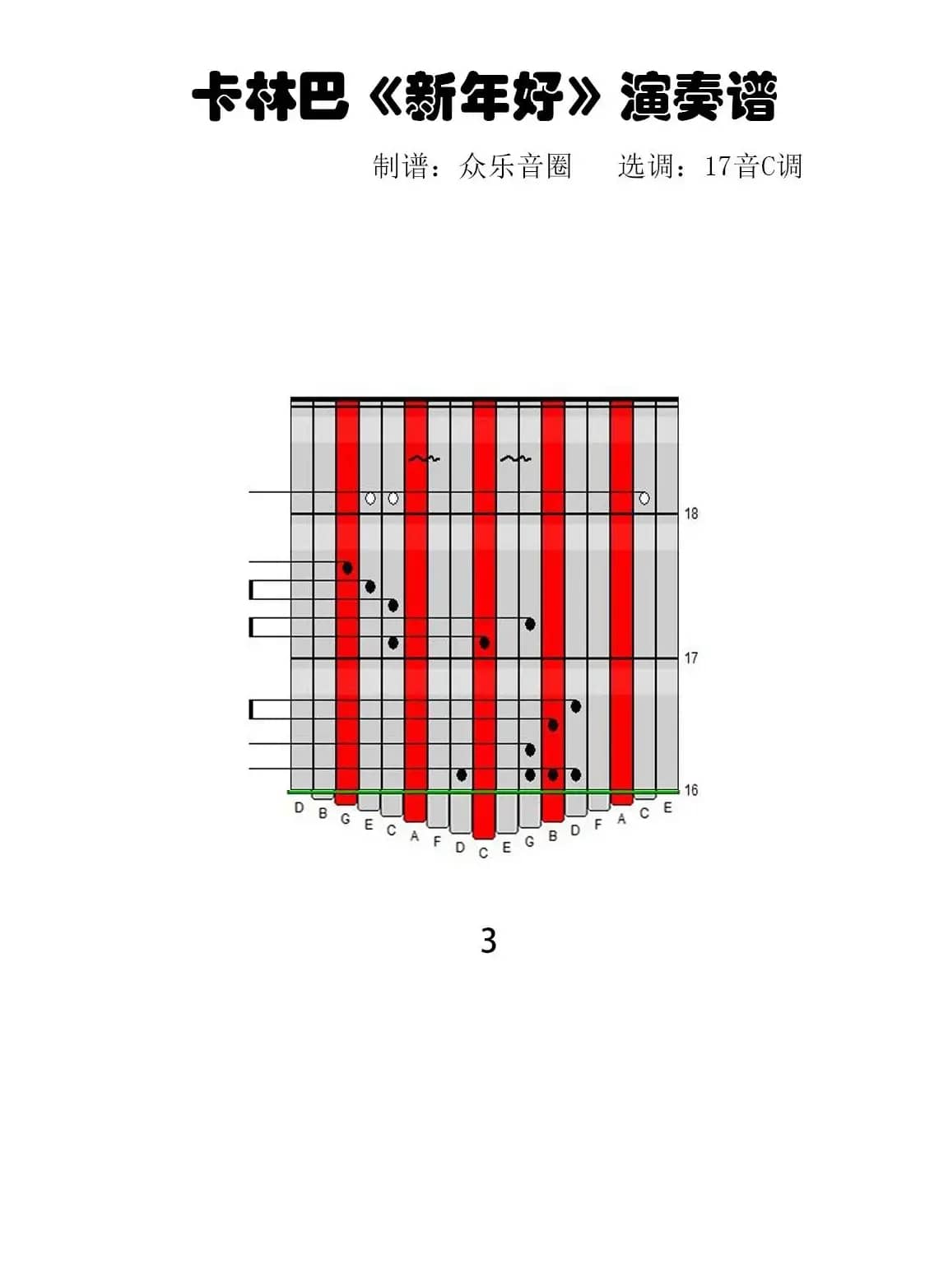 新年好（拇指琴卡林巴琴演奏谱）