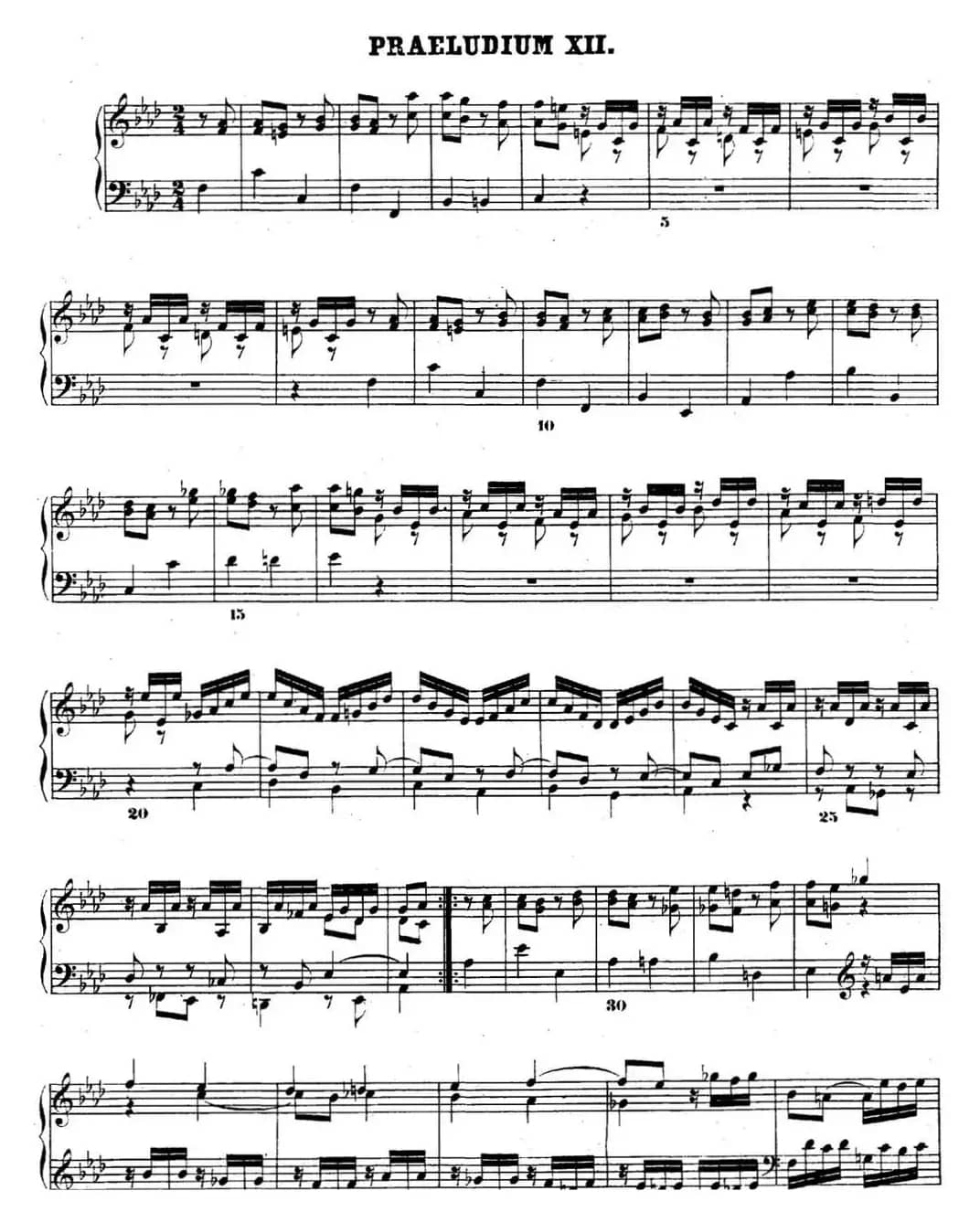 巴赫《平均律钢琴曲集·第二卷》之前奏曲（NO.12）