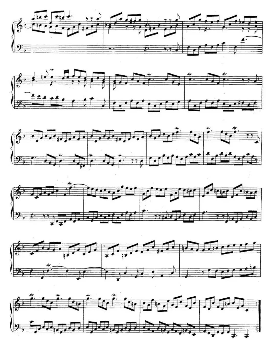 英国组曲No.4 巴赫 F大调 4th Suite BWV 809