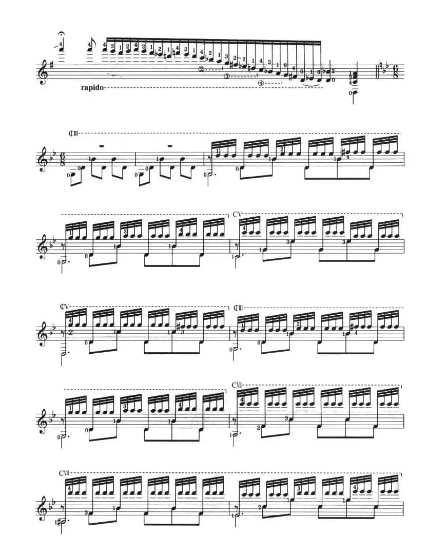 古典吉他考级十级外国乐曲A组（1、梦中的森林）