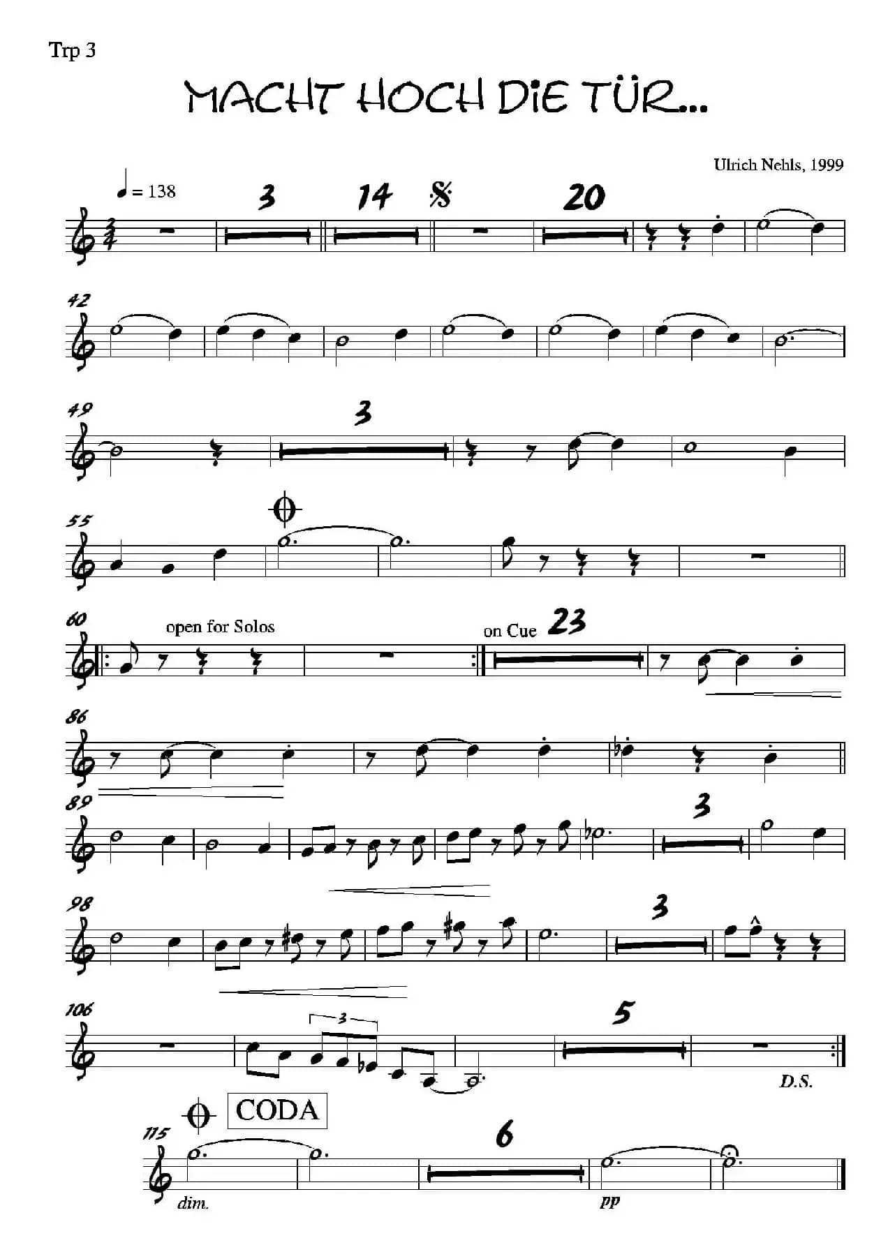 Macht Hoch Die Tru…（第三长号分谱）