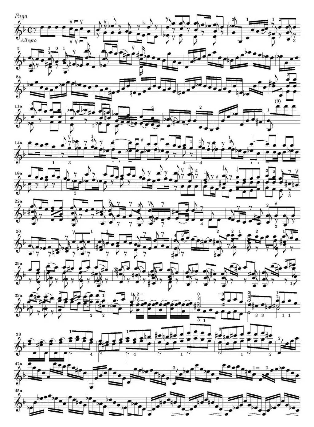 Bach Sonata BWV1001（无伴奏小提琴组曲）