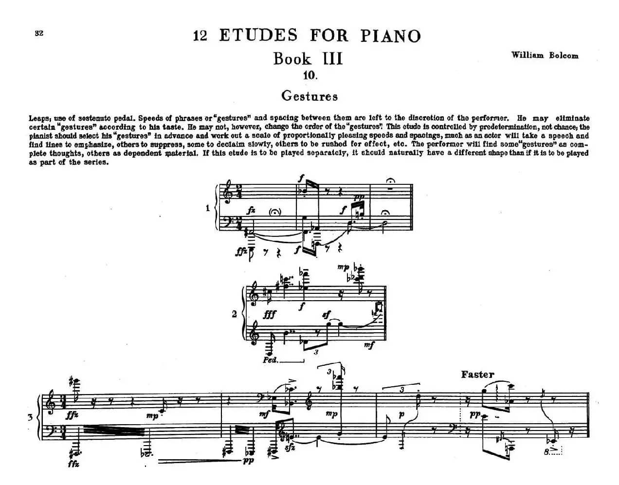 12 Etudes for Piano（博尔科姆12首钢琴练习曲·10）