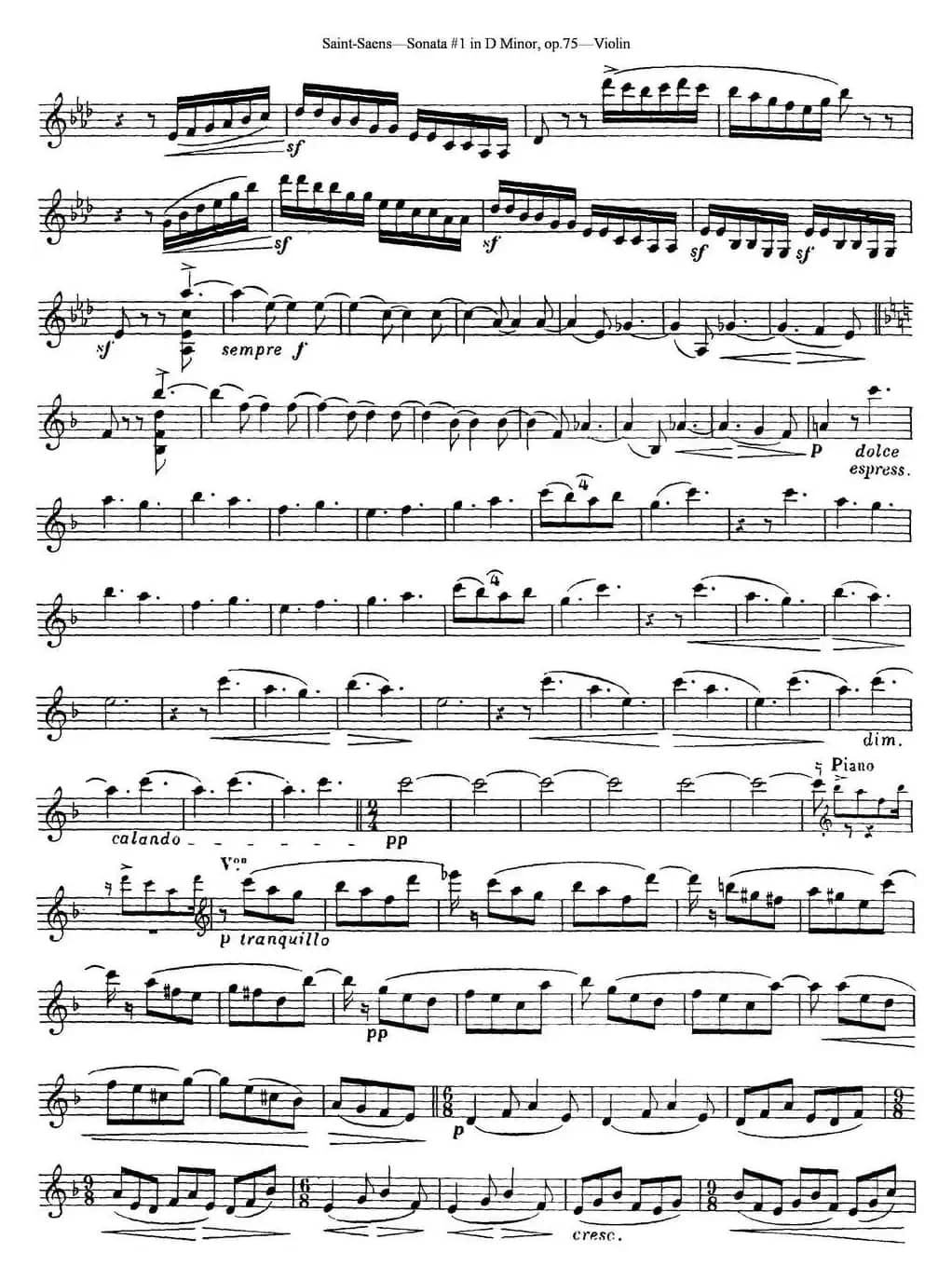 Violin Sonata No.1 in D Minor Op.75