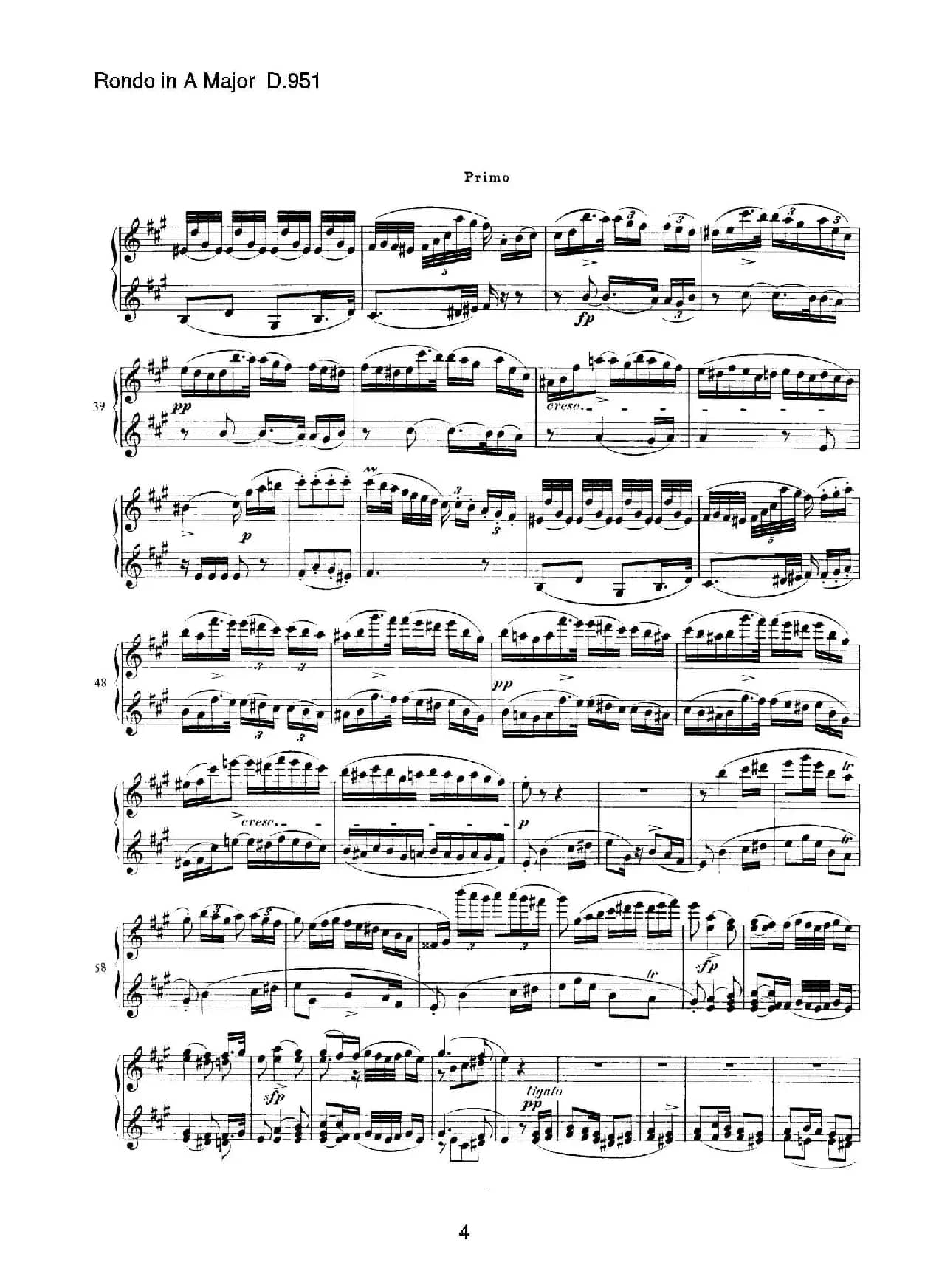 Grand Rondeau in A Major Op.107（A大调回旋曲·四手联弹）