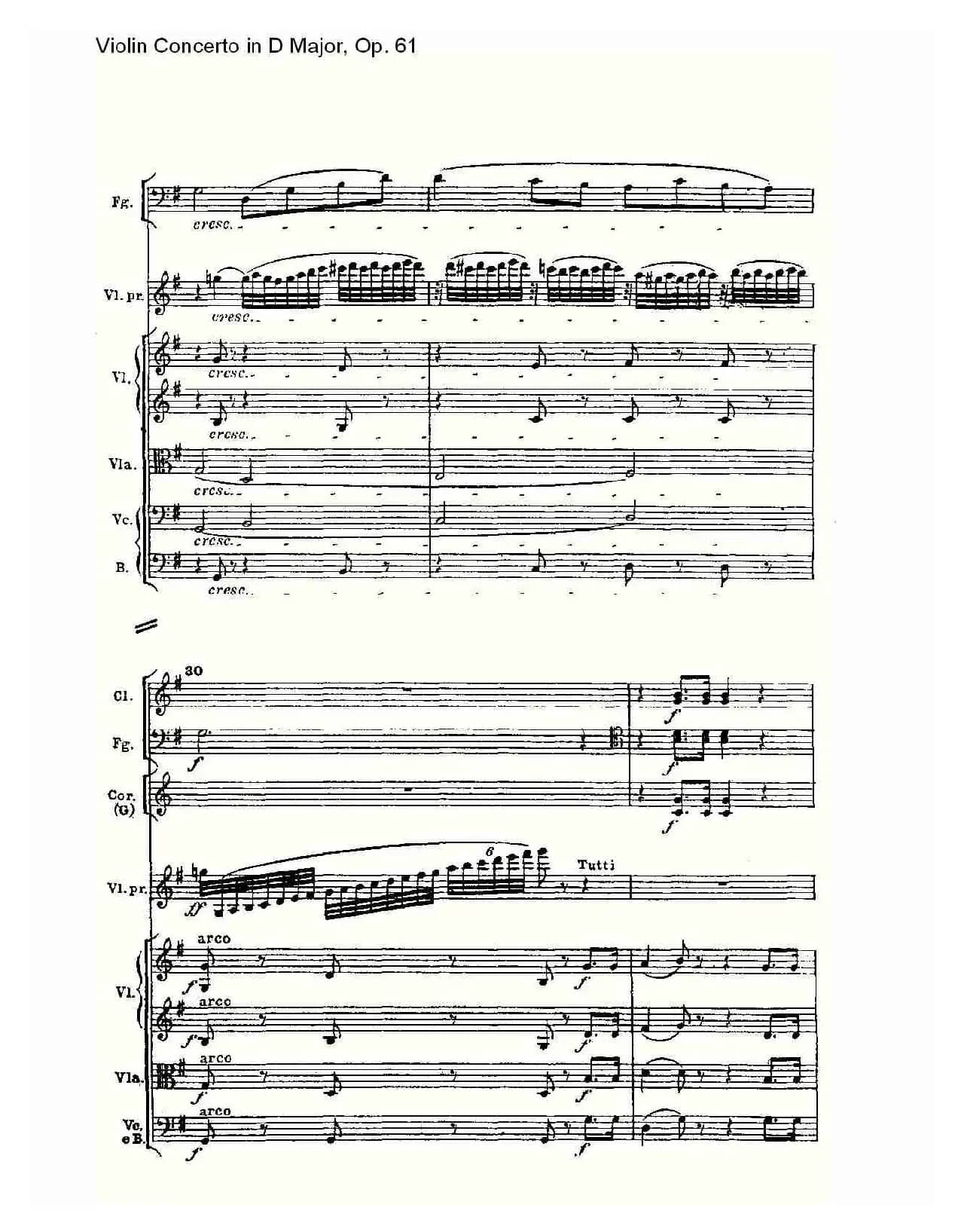 D大调小提琴协奏曲 Op.61 第二乐章