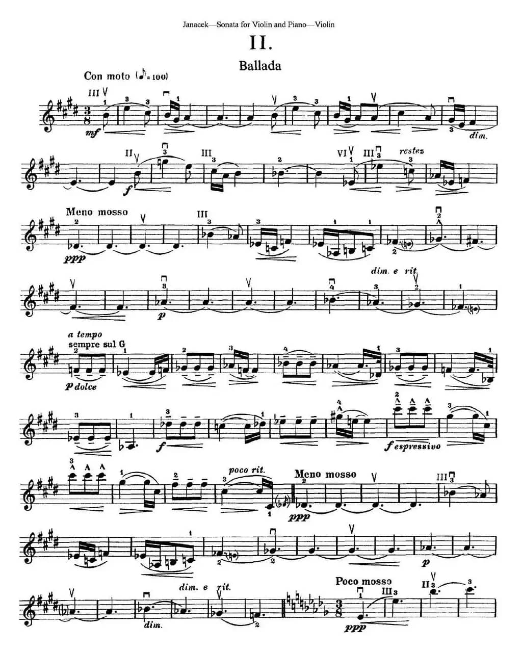 Janacek Sonata for Violin