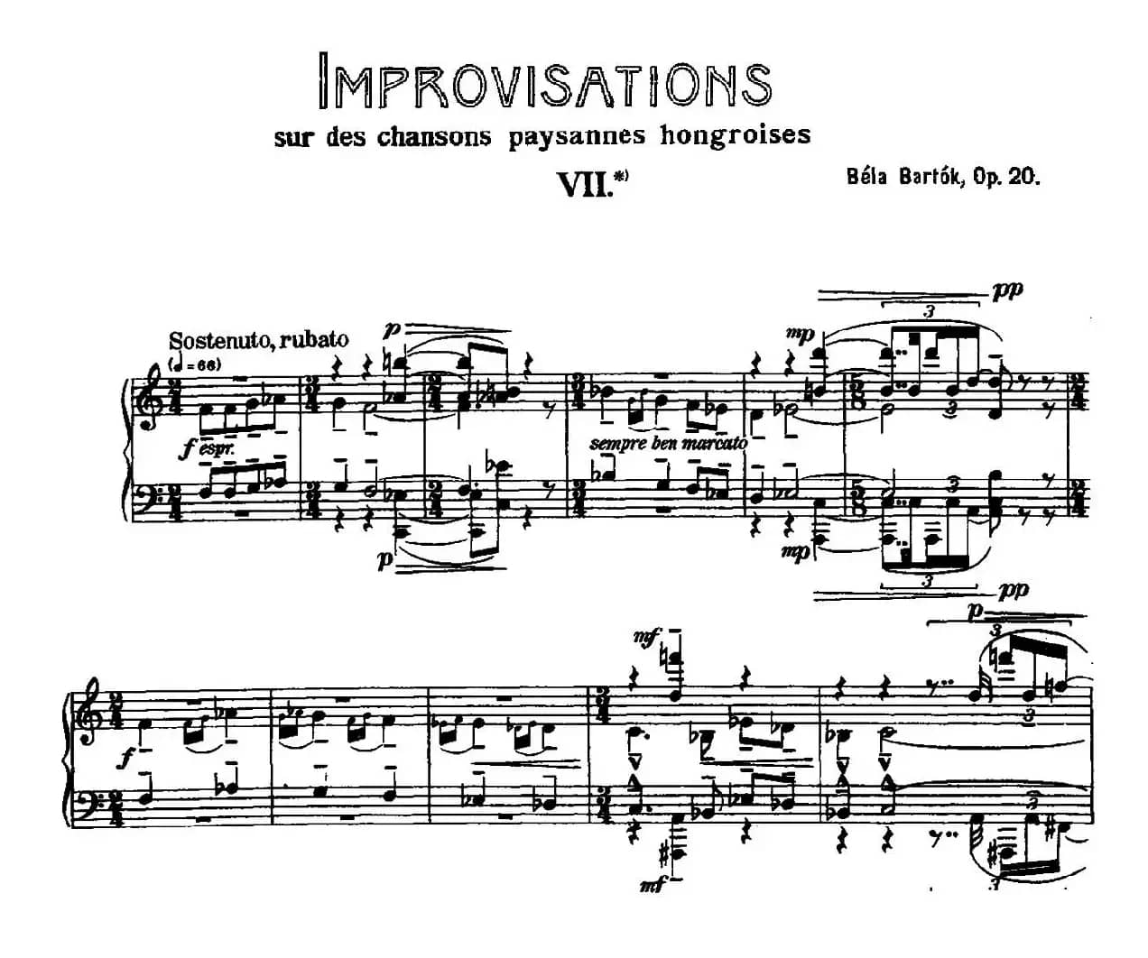 8 Improvisations Op.20（8首匈牙利民歌即兴曲·Ⅶ）