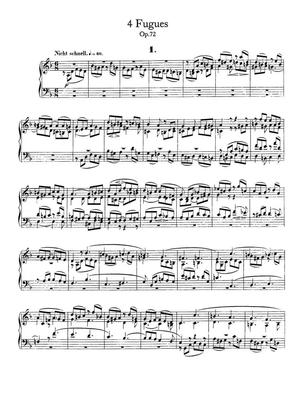 Four Fugues Op·72（4首赋格·1）
