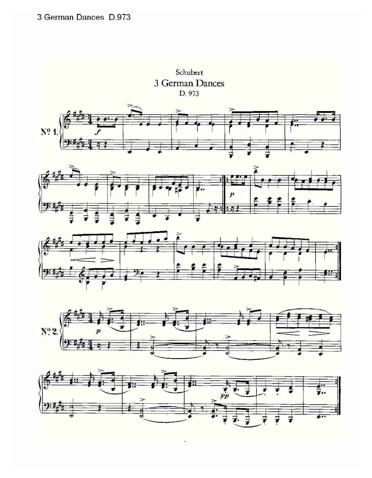 3 German Dances D.973（3德国舞曲 D.973）
