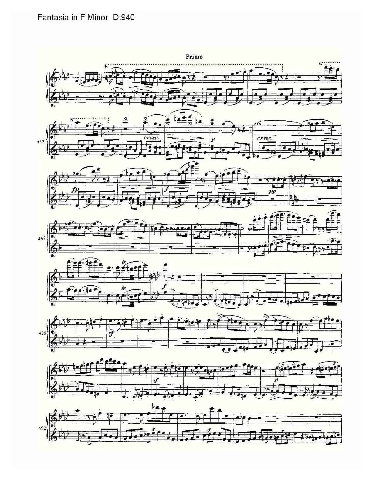 Fantasia in F Minor D.940（F小调幻想曲D.940）