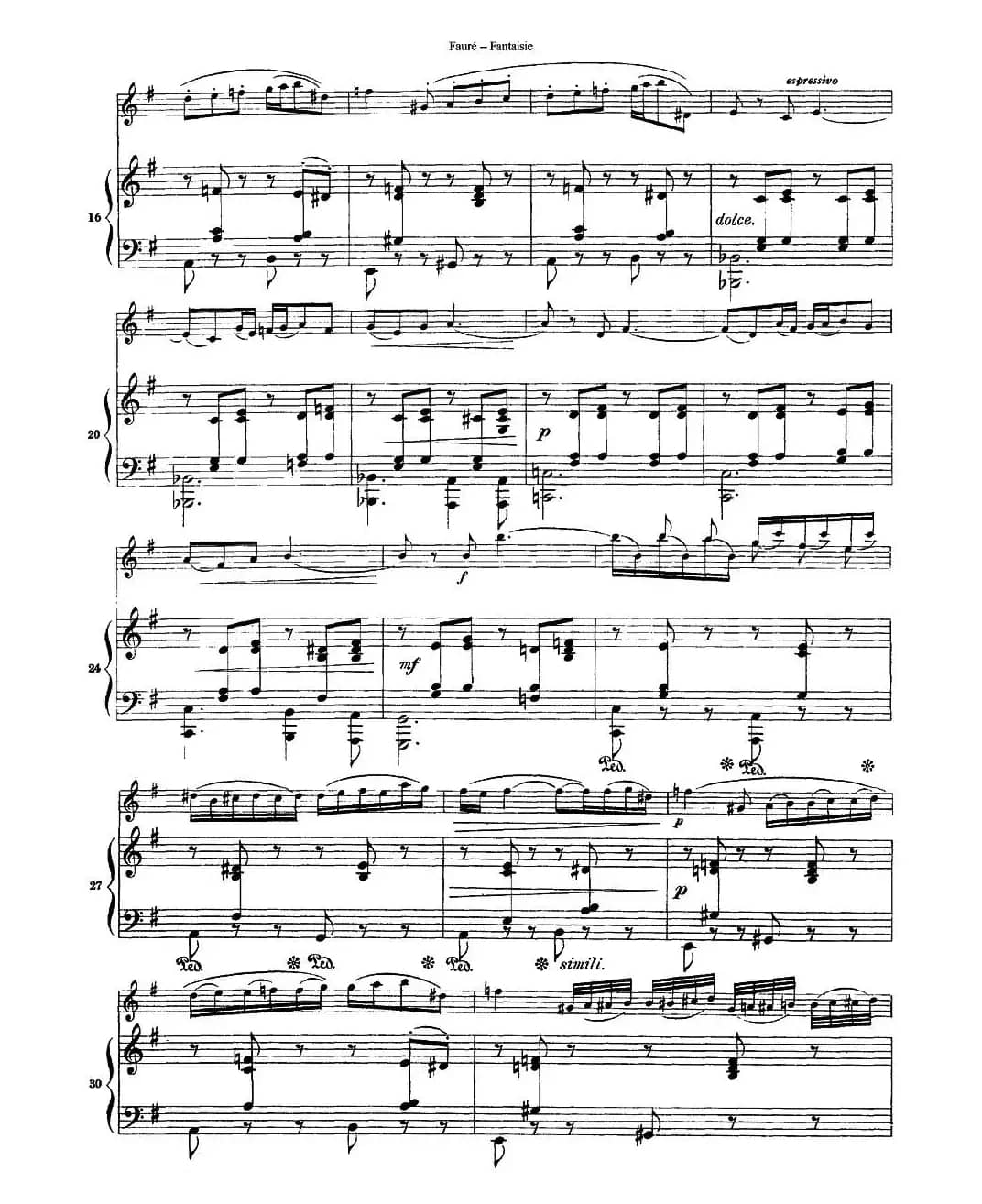 Fantaisie Op.79（幻想曲 作品79号）（长笛+钢琴伴奏）